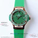 HB Factory Hublot Big Bang Tutti Frutti Green 38 MM Swiss Quartz Ladies Watch